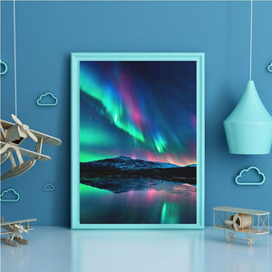 Aurora Landschaft - voller runder Diamant - 40x30cm