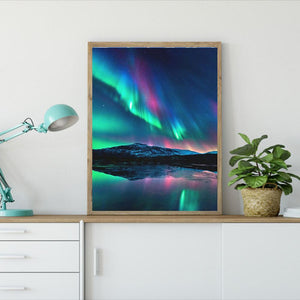 Aurora Landschaft - voller runder Diamant - 40x30cm