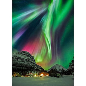 Aurora Landschaft - voller runder Diamant - 40x30cm