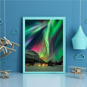 Aurora Landschaft - voller runder Diamant - 40x30cm