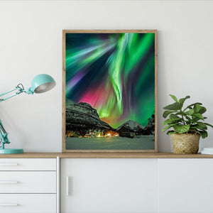 Aurora Landschaft - voller runder Diamant - 40x30cm