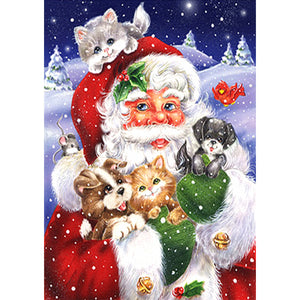 Santa claus - voller runder Diamant - 40x30cm