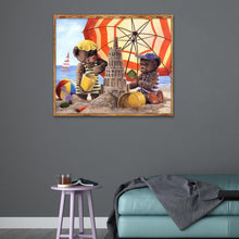 Lade das Bild in den Galerie-Viewer, Bär - voller runder Diamant - 35x30cm
