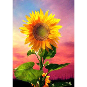 Sonnenblume - voller runder Diamant - 30x40cm