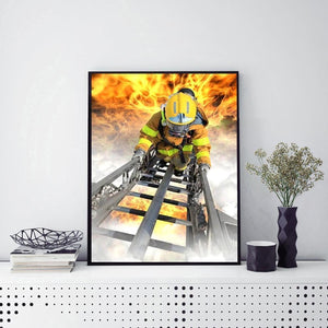 Feuerwehr - voller runder Diamant - 30x40cm