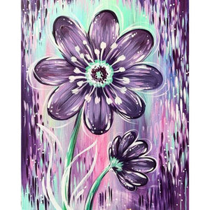 Blumen - voller runder Diamant - 30x40cm