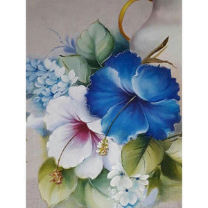 Blumen - voller runder Diamant - 30x40cm