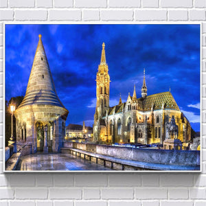 Landschaft - voller quadratischer Diamant - 40x30cm