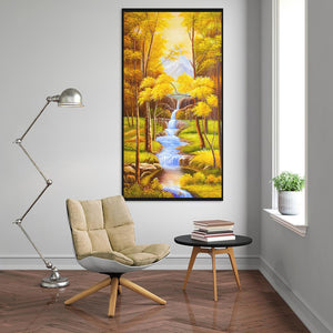 Herbst-Landschaft - voller runder Diamant - 55x100cm