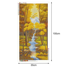 Lade das Bild in den Galerie-Viewer, Herbst-Landschaft - voller runder Diamant - 55x100cm
