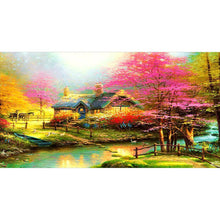 Lade das Bild in den Galerie-Viewer, Landschaft - voller runder Diamant - 55x100cm
