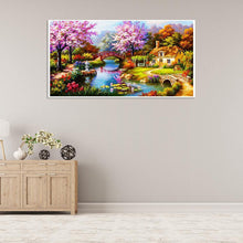 Lade das Bild in den Galerie-Viewer, Landschaft - voller runder Diamant - 55x100cm
