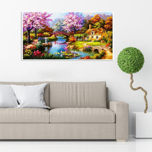 Lade das Bild in den Galerie-Viewer, Landschaft - voller runder Diamant - 55x100cm
