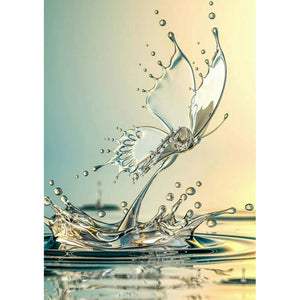Wasser Schmetterling - voller runder Diamant - 30x40cm