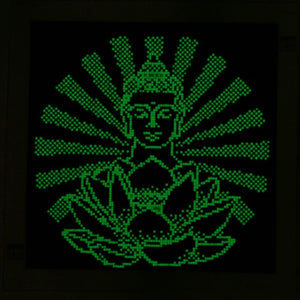 Leuchtende Buddha-Statue - voller runder Diamant - 35x35cm