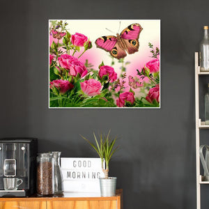 Schmetterling Blume - volle Diamant-Malerei - 30x40cm