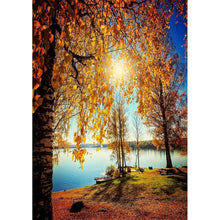 Lade das Bild in den Galerie-Viewer, Herbst Flussufer - volle Diamant-Malerei - 30x40cm
