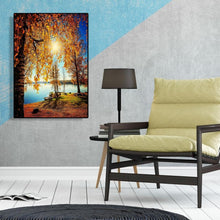 Lade das Bild in den Galerie-Viewer, Herbst Flussufer - volle Diamant-Malerei - 30x40cm
