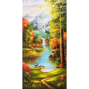 Landschaft - volle runde Diamant-Malerei - 85x45cm