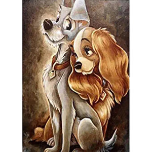 Hund - voller runder Diamant - 30x40cm