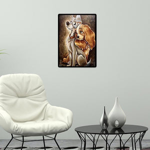 Hund - voller runder Diamant - 30x40cm