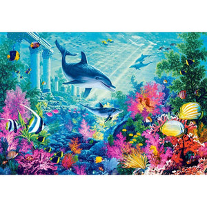 Delphin Pferd - volle Runde Diamant-Malerei - 30x40cm