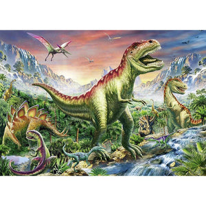 Dinosaurier-Welt - volle Runde Diamant-Malerei - 30x40cm