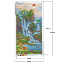 Lade das Bild in den Galerie-Viewer, Wasserfall - volle runde Diamant-Malerei - 85x45cm
