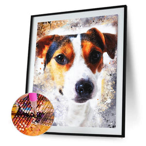 Hund - voller runder Diamant - 30x40cm