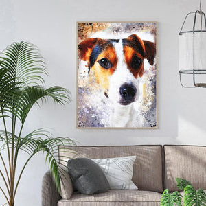 Hund - voller runder Diamant - 30x40cm