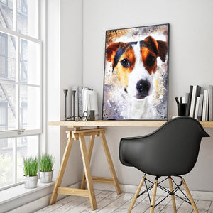 Hund - voller runder Diamant - 30x40cm