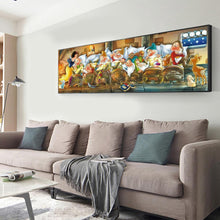 Lade das Bild in den Galerie-Viewer, Schneewittchen und sieben Zwerge - voller runder Diamant - 100x50cm
