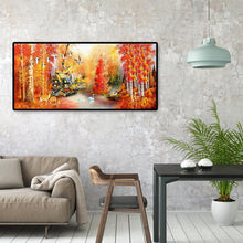 Lade das Bild in den Galerie-Viewer, Herbst Ahorn Blätter - voller runder Diamant - 100x50cm
