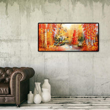 Lade das Bild in den Galerie-Viewer, Herbst Ahorn Blätter - voller runder Diamant - 100x50cm
