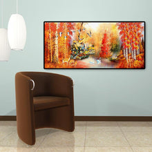 Lade das Bild in den Galerie-Viewer, Herbst Ahorn Blätter - voller runder Diamant - 100x50cm
