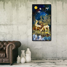 Lade das Bild in den Galerie-Viewer, Gold Hirsch - volle Runde Diamant-Malerei - 85x45cm
