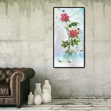 Lade das Bild in den Galerie-Viewer, Blume und Schwäne - volle Runde Diamant-Malerei - 85x45cm
