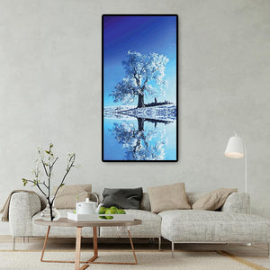 Schneebaum Reflexion - voller runder Diamant - 45x85cm