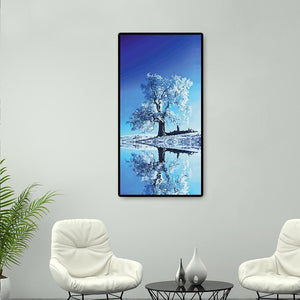 Schneebaum Reflexion - voller runder Diamant - 45x85cm