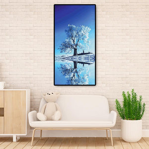 Schneebaum Reflexion - voller runder Diamant - 45x85cm