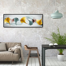 Lade das Bild in den Galerie-Viewer, Eine Reihe Ginkgo Blatt - voller runder Diamant - 80x30cm
