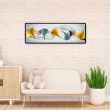 Lade das Bild in den Galerie-Viewer, Eine Reihe Ginkgo Blatt - voller runder Diamant - 80x30cm
