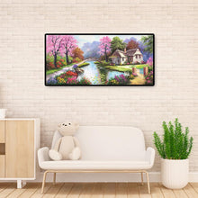 Lade das Bild in den Galerie-Viewer, Frühling Dorf Landschaft - voller runder Diamant - 100x50cm
