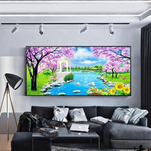 Lade das Bild in den Galerie-Viewer, Schwanensee - voller runder Diamant - 100x50cm
