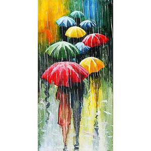 Regenschirm Menschen - voller runder Diamant - 45x85cm