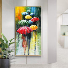 Lade das Bild in den Galerie-Viewer, Regenschirm Menschen - voller runder Diamant - 45x85cm
