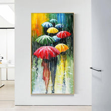 Lade das Bild in den Galerie-Viewer, Regenschirm Menschen - voller runder Diamant - 45x85cm
