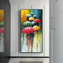 Lade das Bild in den Galerie-Viewer, Regenschirm Menschen - voller runder Diamant - 45x85cm
