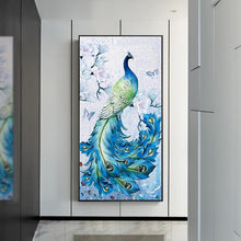 Lade das Bild in den Galerie-Viewer, Pfau Tier - voller runder Diamant - 45x85cm
