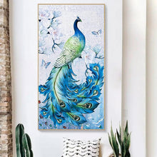 Lade das Bild in den Galerie-Viewer, Pfau Tier - voller runder Diamant - 45x85cm
